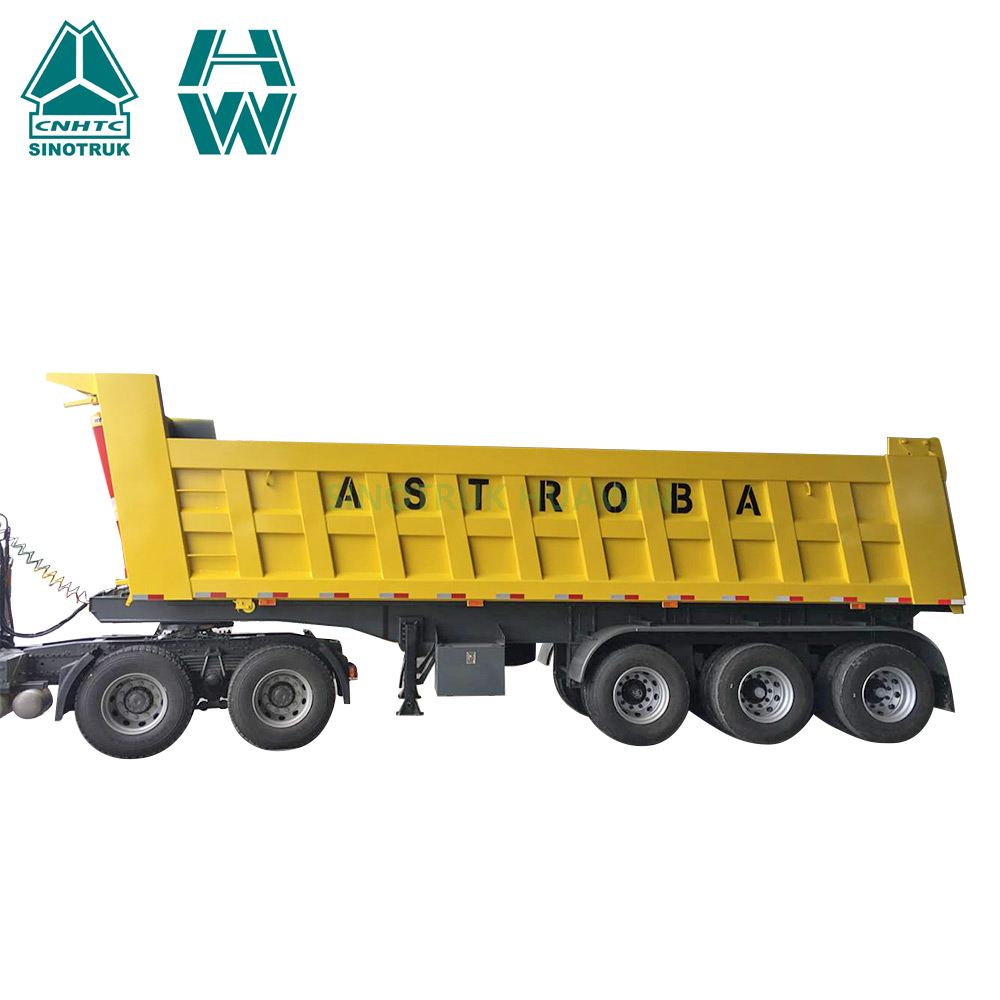 3 ejes 40 toneladas Sinotruk Huawin Mining Dumper Dump Tipper semirremolque con forma de U