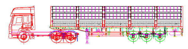 Caja de la estaca semirremolque_ 副 副